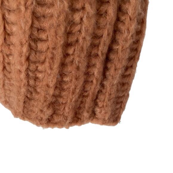 Free People Fluffy Fox Wool Alpaca Papaya Sweater Size Medium Rust Orange - Picture 7 of 9